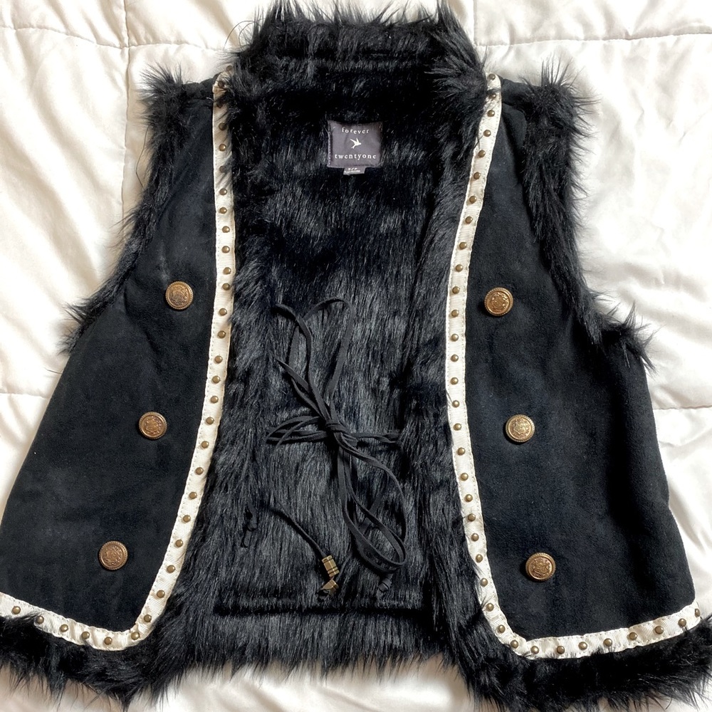 Faux Fur Black Vintage Vest